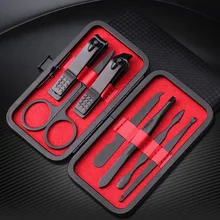 8 в 1 маникюрный набор профессиональный черный из нержавеющей стали набор для стрижки ногтей плоскогубцы для ногтей для педикюра, на палец комплект инструментов для маникюра