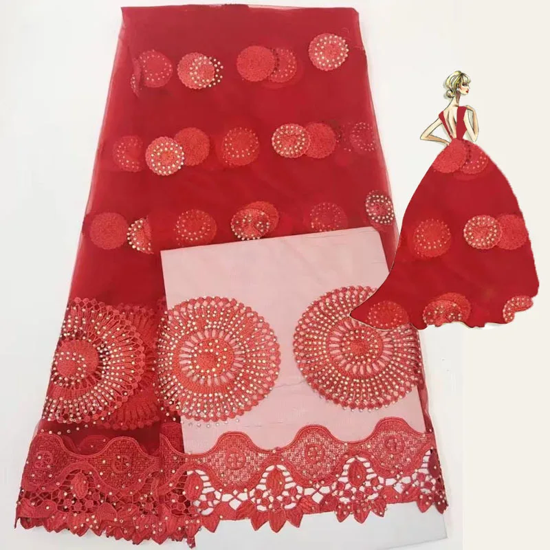 5 yardsHigh Quality 2018 Pearls Embroidered Guipure African Lace Fabric Tulle Rhinestone French Nigerian Fabrics gre | Дом и сад