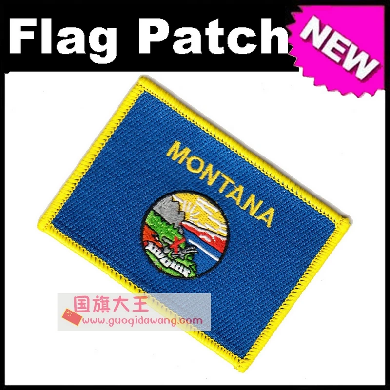 

Montana Flag Embroidery Patches The United States of America USA State Iron on FULL Embroidery