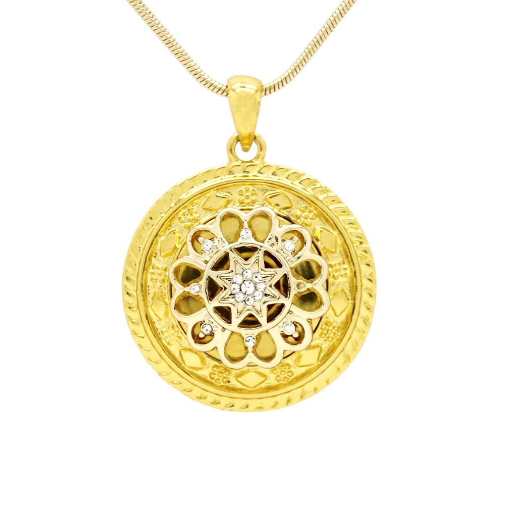 Luxury Jewelry Gold Color Vintage 20mm Snap Button pendant Necklace
