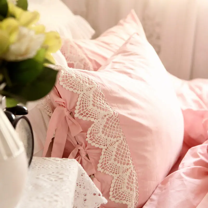 

2pcs American style elegant crochet lace pillowcase princess pillow cover pink pillowcases romantic wedding pillow sham youtube