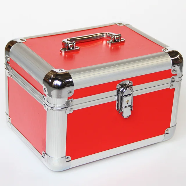 Quality Key/Coded Lock PU Storage Box Jewelry Cosmetic Make Up Bag Holder Professional Travel