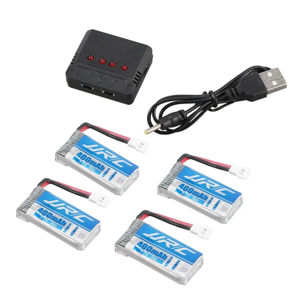 

Original 4Pcs JJR/C 3.7V 400mAh 30C Lipo Battery with 4 in 1 Charger for JJR/C H31 H98 GoolRC T6 RC Quadcopter Drone