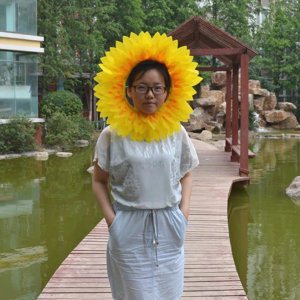 Show own face's flower фестиваль праздников фотореквизит цветы для детских игр