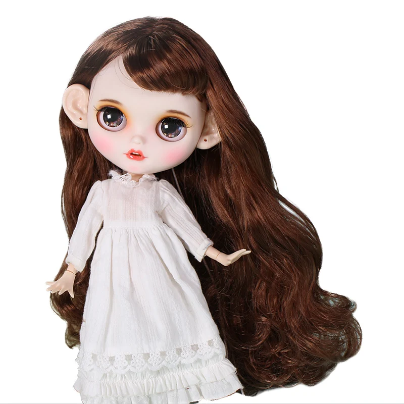 Ледяной DBS Blyth кукольные матовая лицевая сторона белая кожа милые коричные