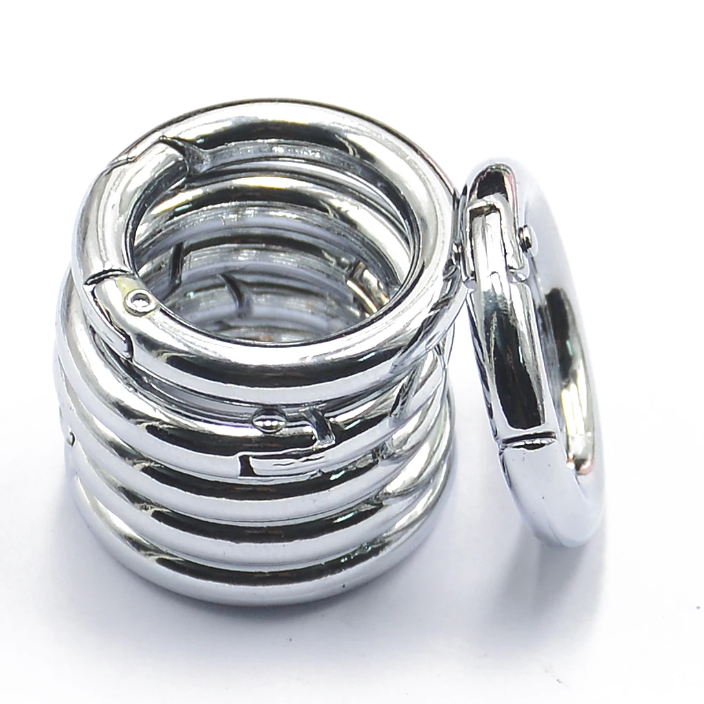 6Pcs Alloy Backpack Plated Alloy Round Spring Snap Hooks Clip Keychain Hanging Crafts Camping Handbag  Ring