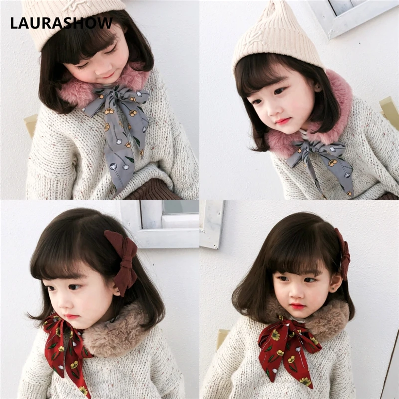 

LAURASHOW Kids Spring Winter Faux Fur Neckerchief Children's Girl's Scarf