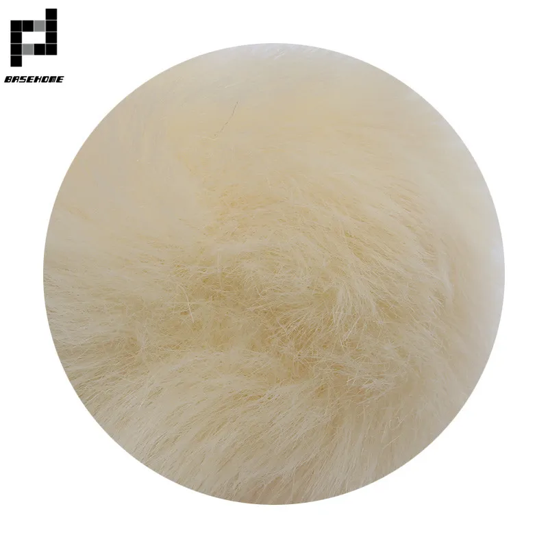 Beige BASEHOME брелок помпоны брелки из искусственного меха кролика пушистые Брелки помпоны брелок(золотой цвет цепи - Цвет: Beige
