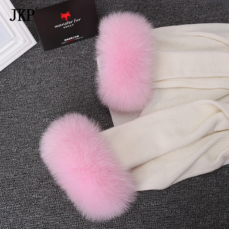 Günstig 2018 echt fuchs fashon manschetten fuchs arm manschette Wärmer dame armband echtpelz armband handschuh