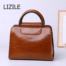 Модная классическая масляная кожаная женская сумка, твердая жесткая женская сумка-мессенджер