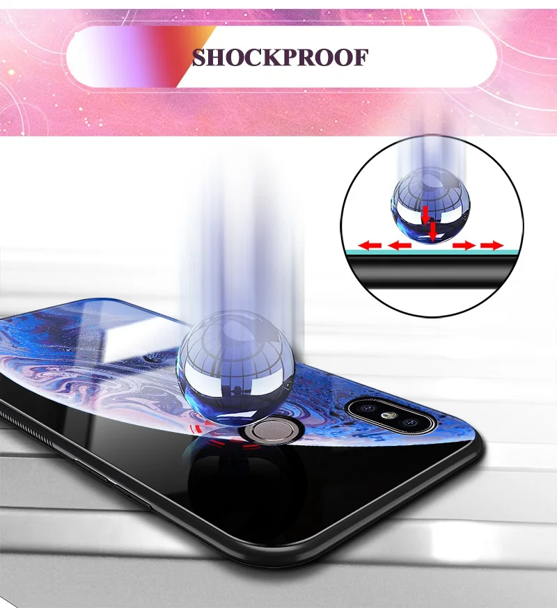 TOMKAS Space Glass Case for Xiaomi Redmi Note 5 6 Pro Cases for Pocophone F1 Silicone Cover Case for Xiaomi Redmi 4X Mi A2 Lite (7)