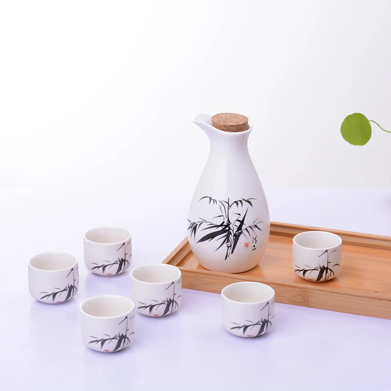 7 шт., винтажный керамический горшок, чашки, набор, японский стиль, фляги для бедер, для дома, кухни, офиса, кувшин, чашка для ликера, посуда для напитков, креативные подарки