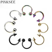 PINKSEE 10 шт./лот хирургическая нержавеющая сталь мяч острые брови ноздри нос язык Лабрет кольцо в форме губ пирсинг ювелирные изделия