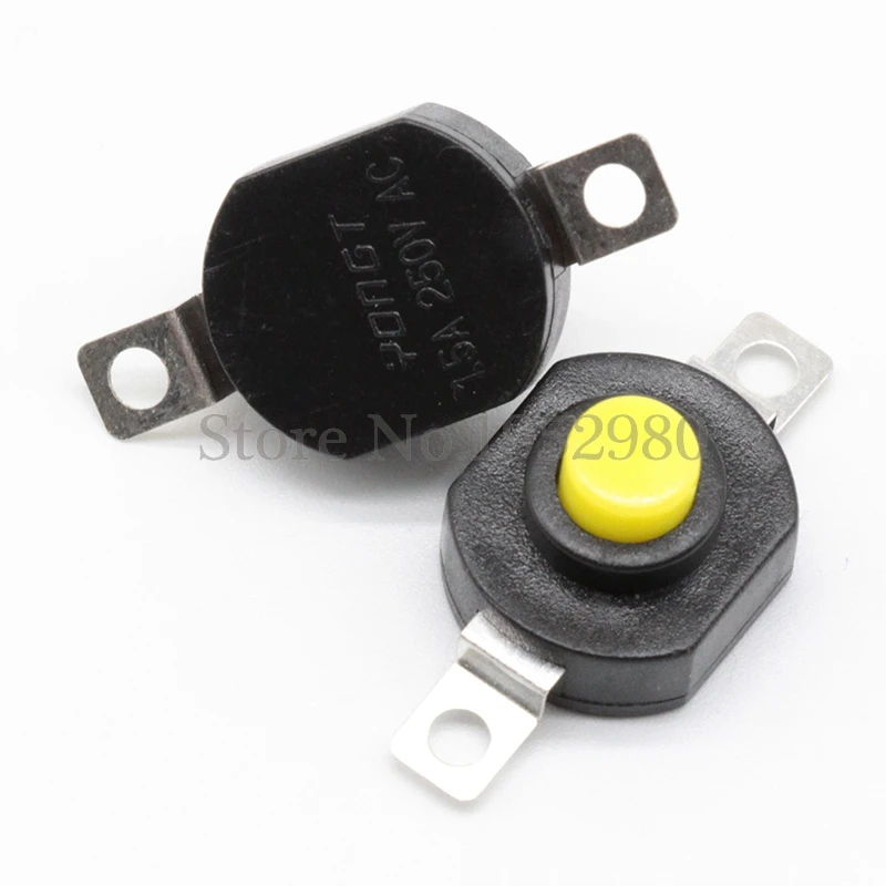 50PCS Torch Flashlight Part 1412 KD Self Lock SPST Yellow Push Button