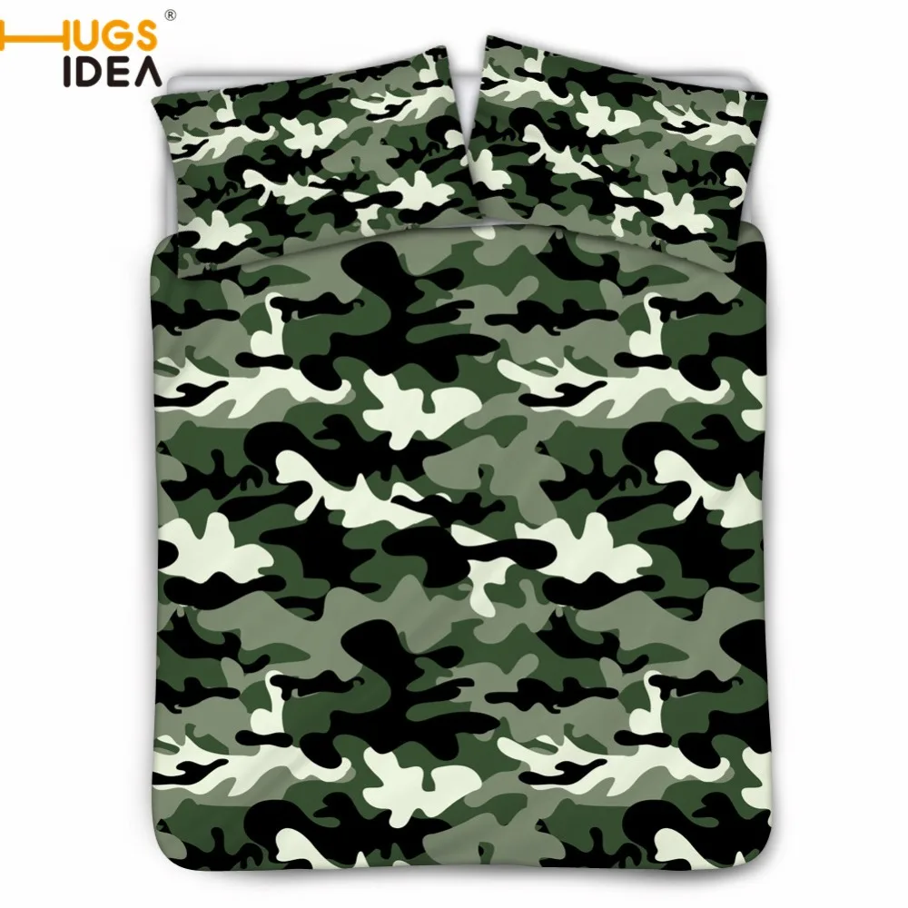 

HUGSIDEA Camouflage Duvet Cover Set Men Boys Bedding Set 3pcs/set Boys Gift Duvet Cover with Pillowcases Bedding Bag custom