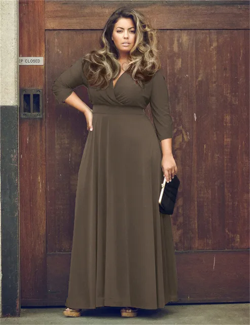 Ditambah Ukuran Maxi Dress Panjang Wanita 2017 Sexy