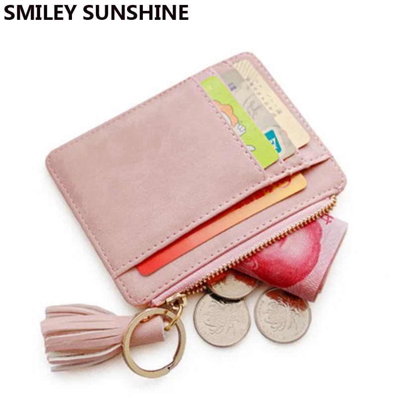 Smiley sunshine милый держатель для карт Для женщин бумажник розовый маленькие кошельки женские тонкие кошельки Женский мини-кошелек для денег 2018