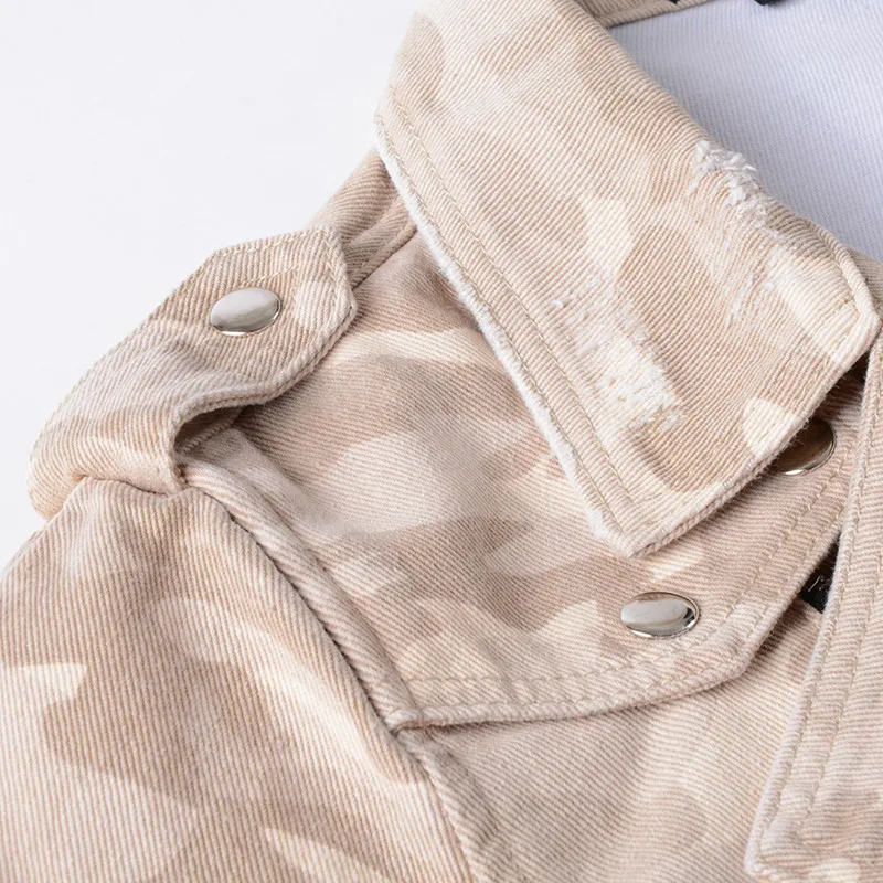New Fashion Men's Denim Jean Jacket Punk Style Ripped Distressed Camouflage Jacket Outwear Coat Plus Size M-4XL  (8)