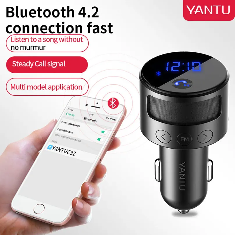 

Car MP3 Player Wireless Bluetooth Splitter Cigarette Lighter Socket Style Radio Player With FM Transmitter With AUX Line U Disk
