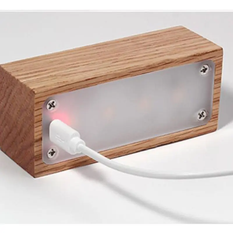 Креативное украшение из массива дерева USB светодиодный Спальня настольные лампы