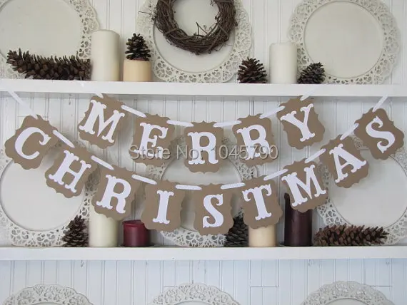 

Free Shipping 1 X Merry Christmas Banner Christmas Party Garland Sign Decoration Supply Photo Prop