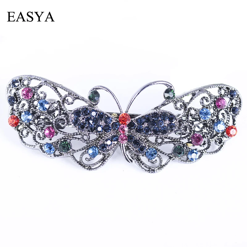 EASYA Vintage Hair Accessories Barrettes Jewelry Sparlkling Butterfly