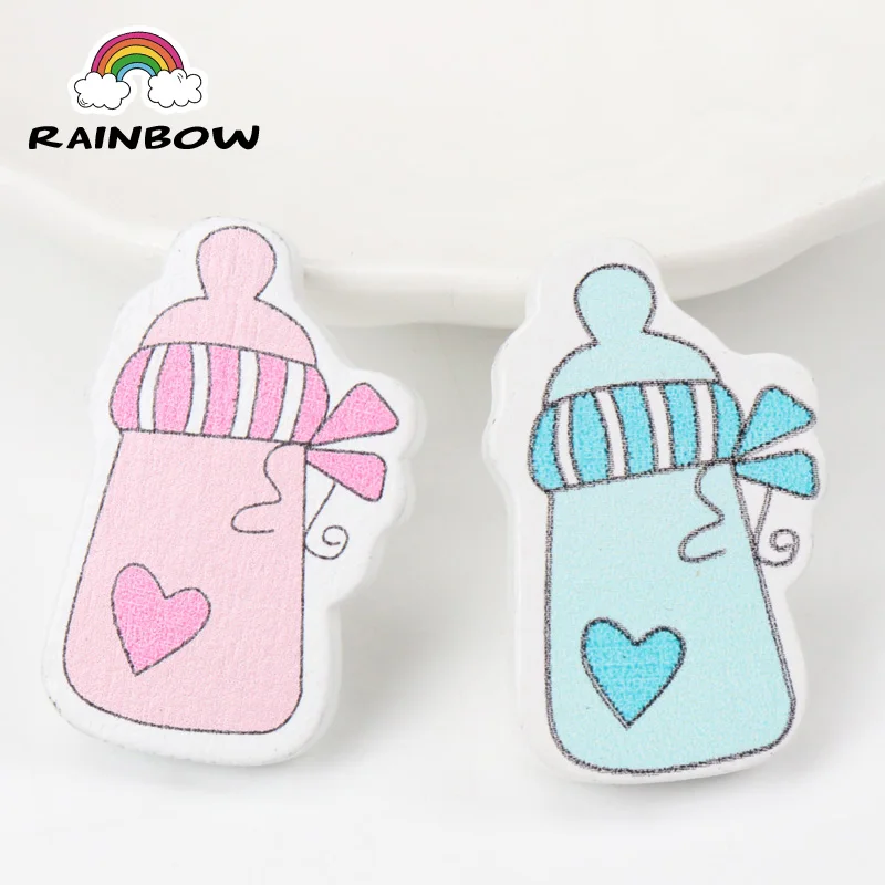 

Mixed Color Natural Wooden Material Baby Feeding-bottle Pattern Spacer Beads For Jewelry Making Accessory DIY 23x19mm 20pcs