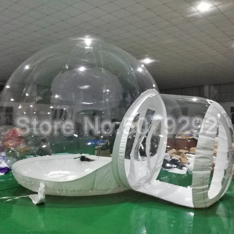 Надувной пузырь дом для кемпинга на открытом воздухе 3 м/4 м/5 м Диаметр надувной пузырь отель красивый ПВХ пузырь надувная купольная палатка сделанная на заказ дешево - Цвет: white clear
