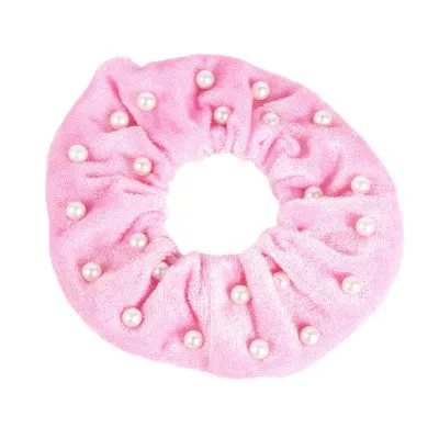 

Women Ladies Velvet Flower Band pearl Feel Scrunchies Ponytail Holder Donut Grip Loop Holder Stretchy Elastic Hairband