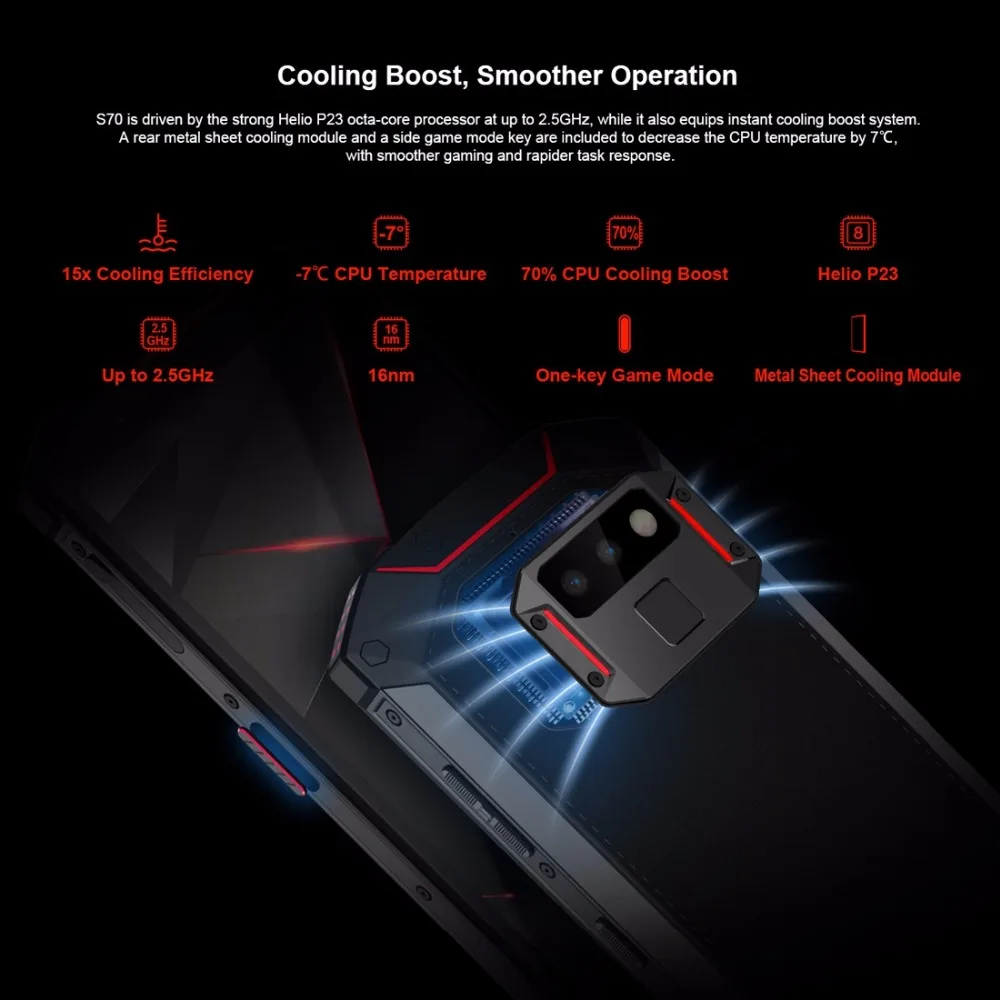 DOOGEE S70 IP68 IP69K Waterproof 4G SmartPhone 5.99 Inch MT6763 Octa Core 6GB+64GB 16MP+12MP Dual Rear Camera Android 8.1 NFC DOOGEE S70 IP68 IP69K Waterproof 4G SmartPhone 5.99 Inch MT6763 Octa Core 6GB+64GB 16MP+12MP Dual Rear Camera Android 8.1 NFC