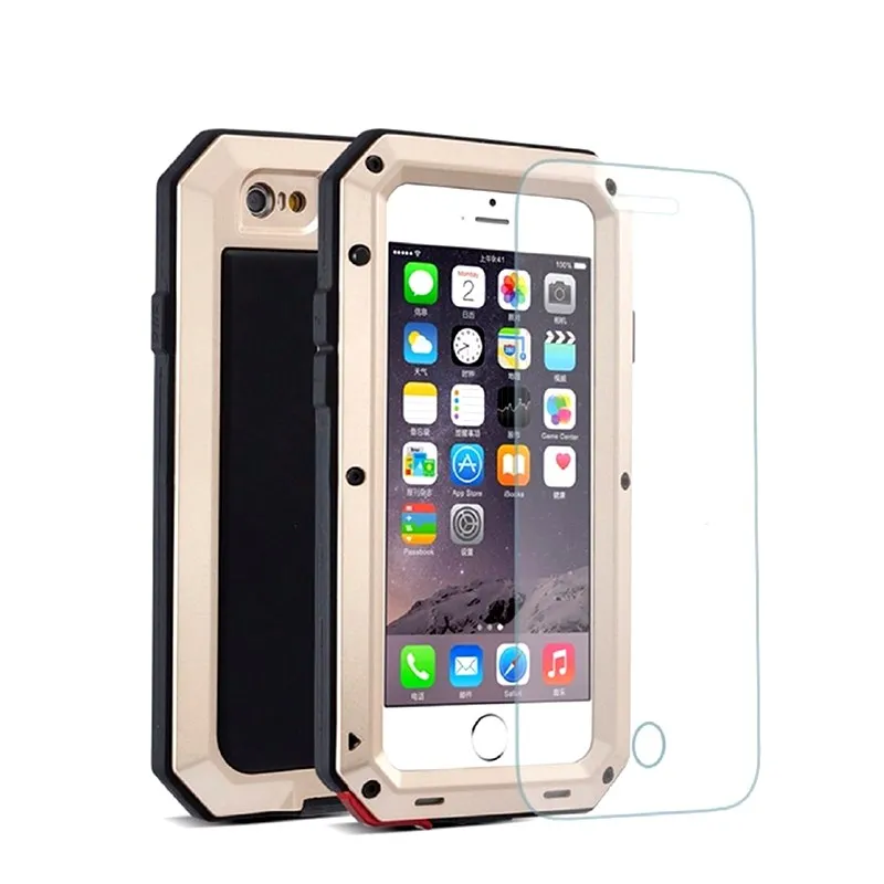 bilder für Wasserdichte Aluminium Gorilla Glas Metall Schützen Abdeckungs-fälle Für iPhone7 PLus/5 s SE/6 s/6 plus Stoßfest Handy Fall Für iPhone 7 bilder für Wasserdichte Aluminium Gorilla Glas Metall Schützen Abdeckungs-fälle Für iPhone7 PLus/5 s SE/6 s/6 plus Stoßfest Handy Fall Für iPhone 7