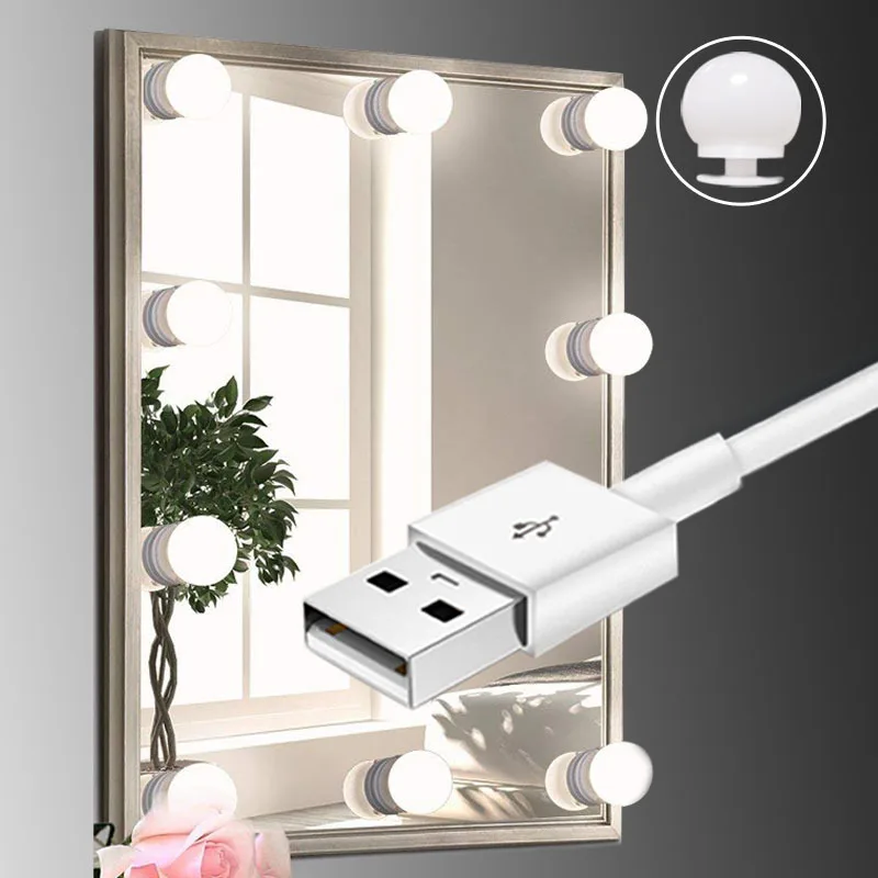 Освещение трубчатое приспособление для макияжа туалетный столик набор светодиодный подсветка косметического зеркала комплект с лампочки с регулировкой силы света DGHGF Голливудский стиль
