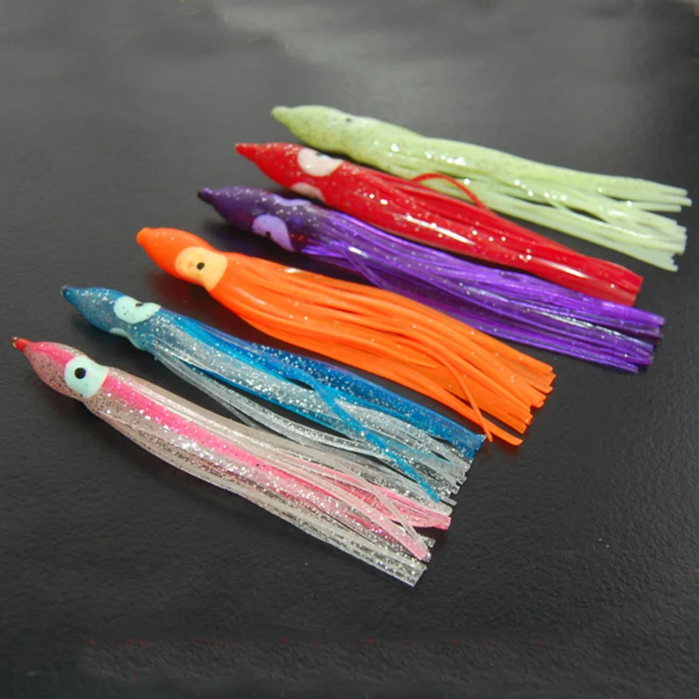 10PCS Fishing VIY Swim Bass Fly Jig Rubber Lure Baits 12cmin Fishing
