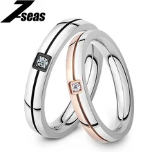 1 Piece Price Classic Crystal Ring 316L Stainless Steel Shinning Crystal Couple Ring set Forever Love For Romantic Wedding,GJ446