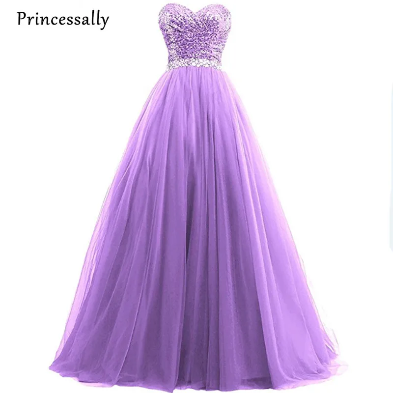 

Strapless Sleeveless Sequined Purple Sweetheart Ball Gown Princess Bride Wedding Dresses Winter Delicate Elegant Wedding Gown