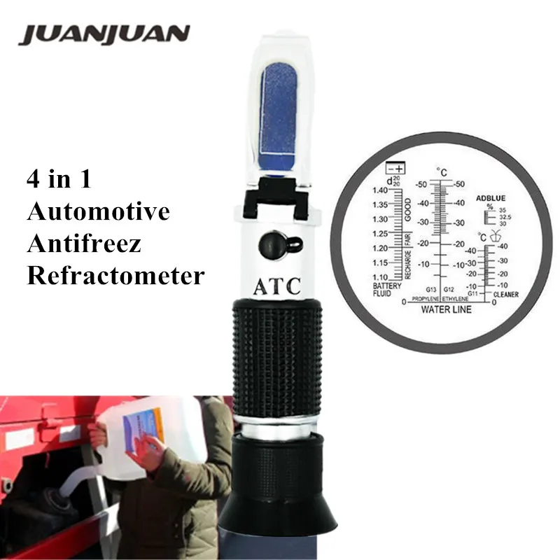 Ручные оптический 4-в-1 замораживания рефрактометр концентрация мочевины с автоматическим изменением температуры для автопроизводителей большой парк 48% off