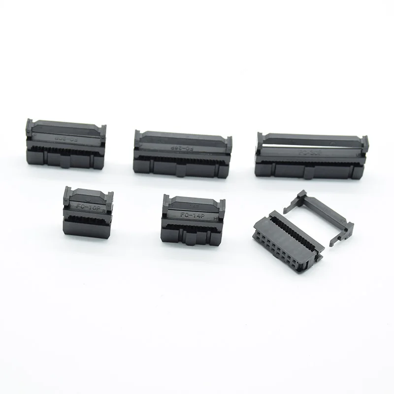 10sets FC-10P FC-14P FC-16P FC-20P/26P/30P/34P/40P IDC Socket 2x5 Pin Dual Row Pitch 2.54mm IDC Connector 10-pin cable socket