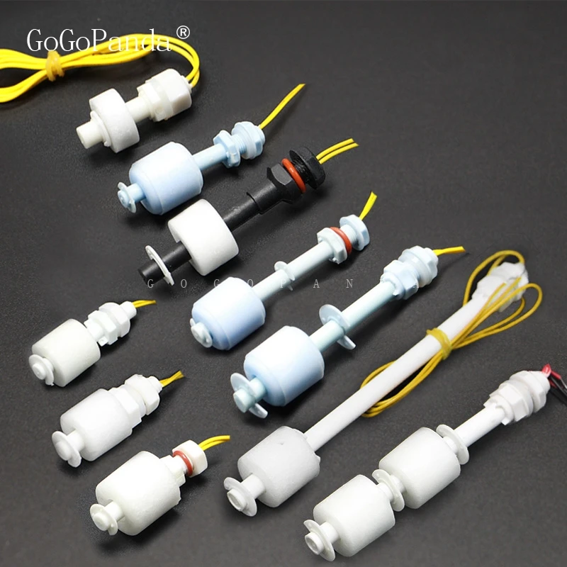 

Free Shipping 10 Pieces (Customized Type) 100V 220V PP Level Liquid Sensor Water Float Switch Normal Close Wire Length:40cm
