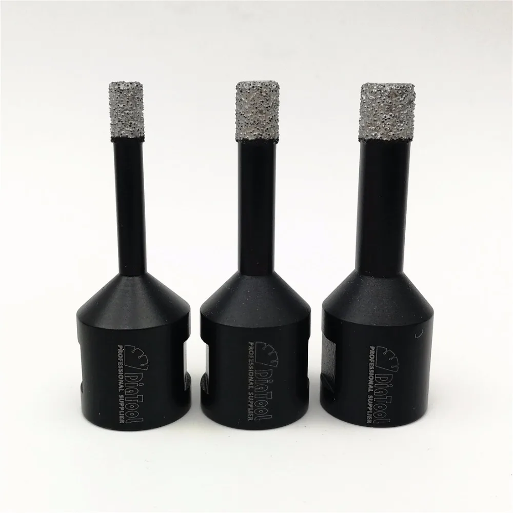 DIATOOL 3pcs set Vacuum Brazed Diamond Dry Drilling Bits Dia 6mm 8mm