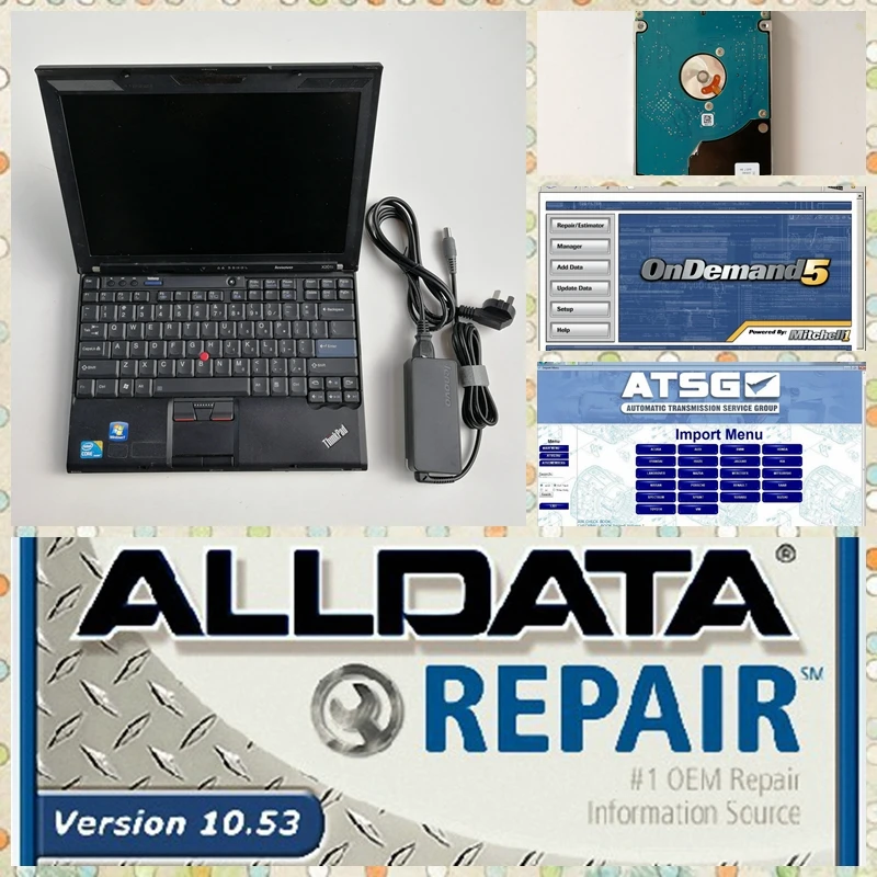 

installed Well all data and m.itchell software alldata 10.53 m.itchell on demand 2in1 hdd 1tb with Used computer X201 I7 8g