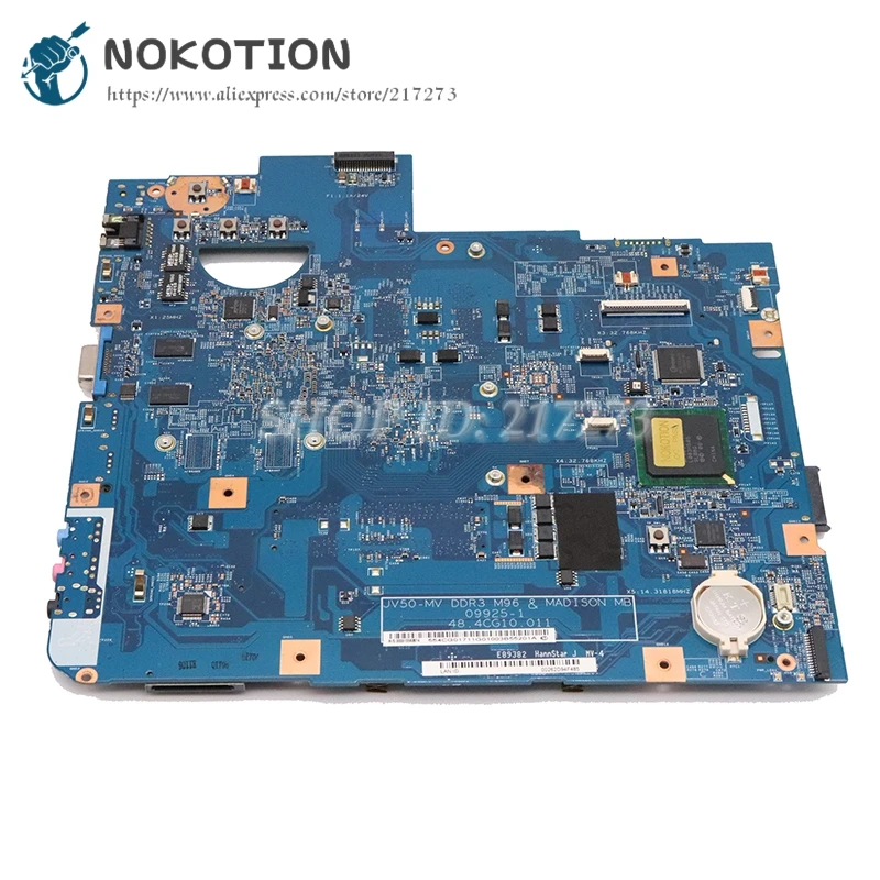 NOKOTION JV50-MV M96 48.4CG10.011 для acer ASPIRE 5738 материнская плата для ноутбука DDR3 HD 5000 с графическим процессором