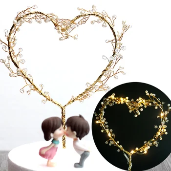 

Cake decoration plug-in Creative three-dimensional pearl love ring cake decoration card inserts Party decoration