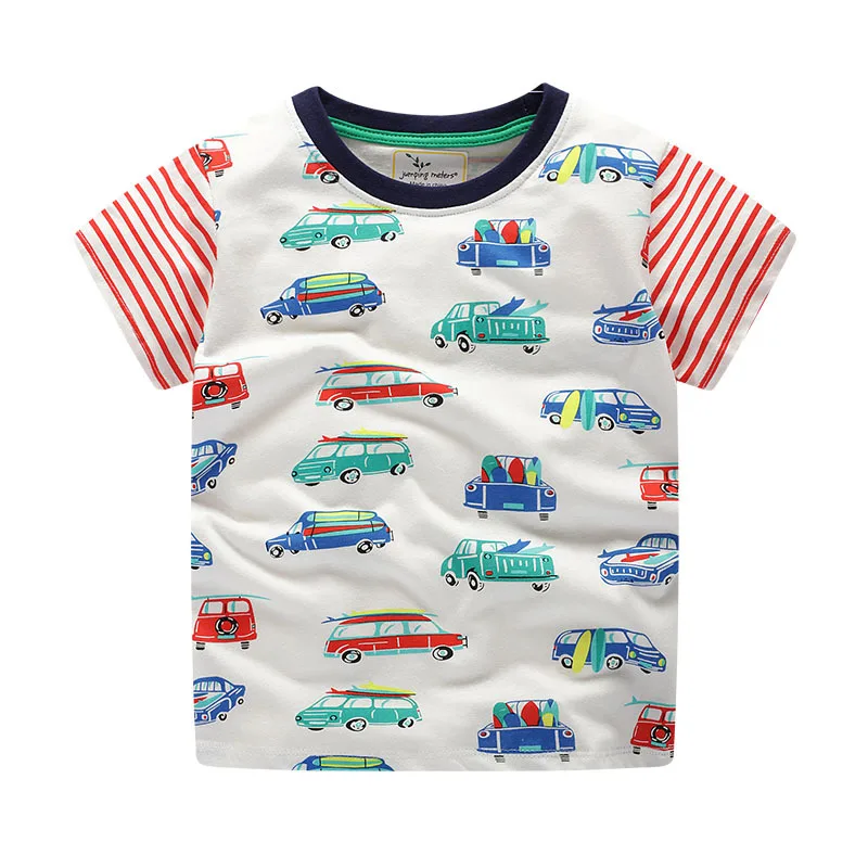 

Boys Tops Summer 2019 100% Cotton Children Short sleeve T shirts Boys Clothes Kids Tee Shirt Cartoon car Print Baby Boy Clothing