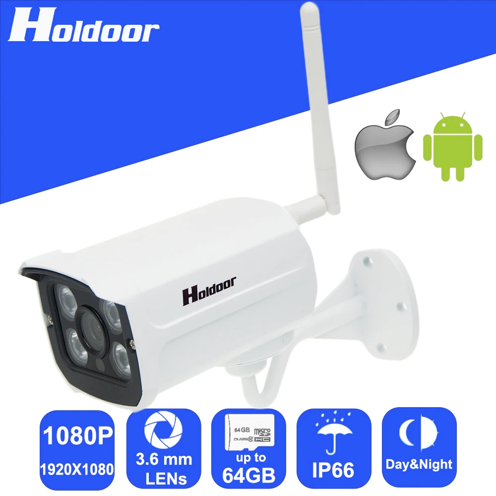  1080P 1920x1080 Wireless WiFi IP HD Camera 3.6mm Lens Micro SD Card Slot Onvif remote video record motion detection email alert 