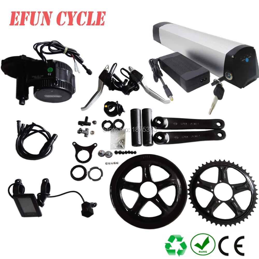 

For beach cruiser bike Lithium ion 36V 14Ah thin down tube electric bike battery with Bafang BBS01 36V 350W mid drive motor kits