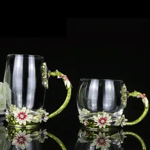 Хризантема Enamels стеклянные чашки Европейский Стиль высокое боросиликатное молоко чай кофе стекло es высокого качества посуда для напитков лучший подарок