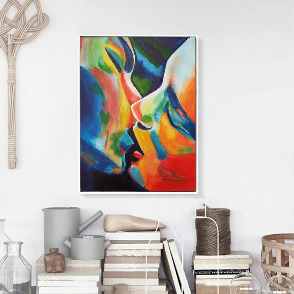 

5D DIY Diamond Painting Kiss Abstract 3D Diamond Embroidery Cross Stitch Needlework Home Decor Round Drill Unqiue Gift