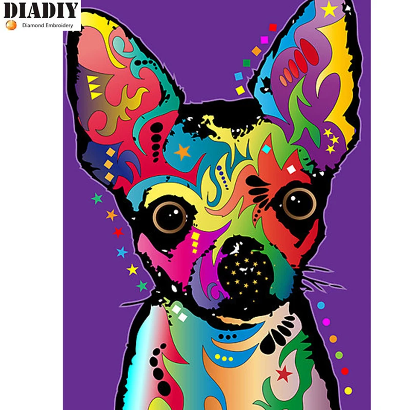 

5D DIY diamond embroidery Color Chihuahua dog diamond painting Cross Stitch full square&round Rhinestone mosaic home decoration