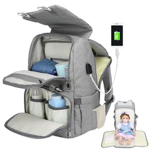 Сумка для подгузников для мам и мам, рюкзак с usb, водонепроницаемая сумка для подгузников для мам, мам, детских колясок, органайзер с принтом