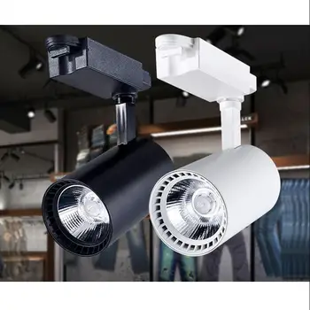 

COB 5W 10W 15W 20W 30W Dimmable Led Track light aluminum Ceiling Rail Track lighting Spot Rail Spotlights Replace Halogen Lamps